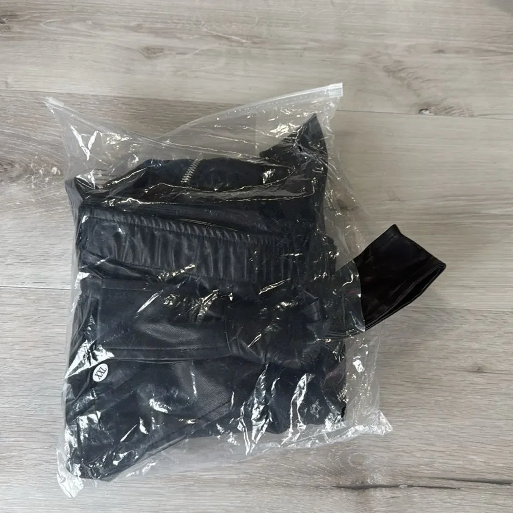 RACHEL ROY vegan leather belted skirt black size‎ 14w NWT in packaging